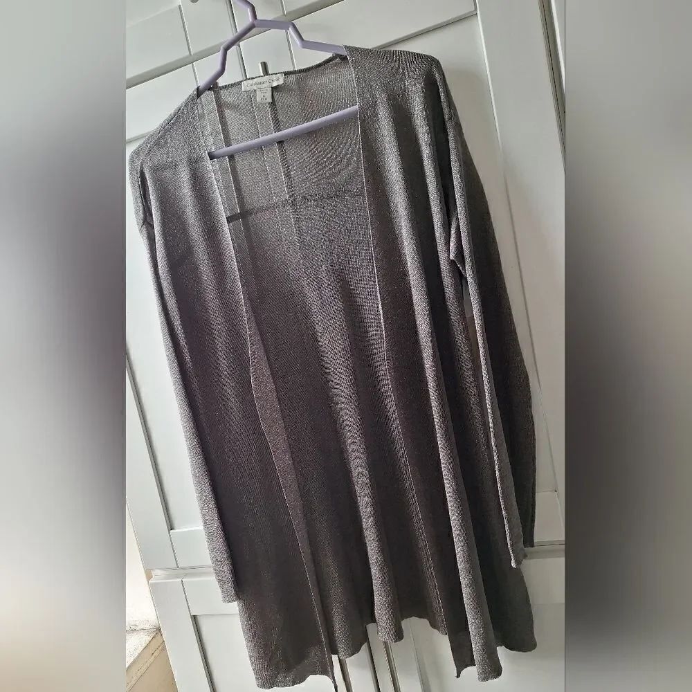 NWT Cold Water Creek M metallic open sweater